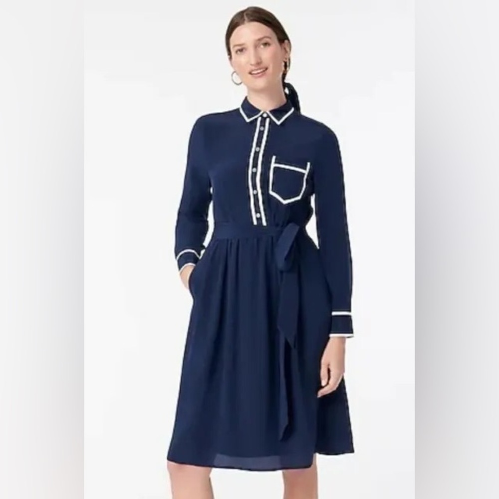 J Crew A-line silk shirtdress